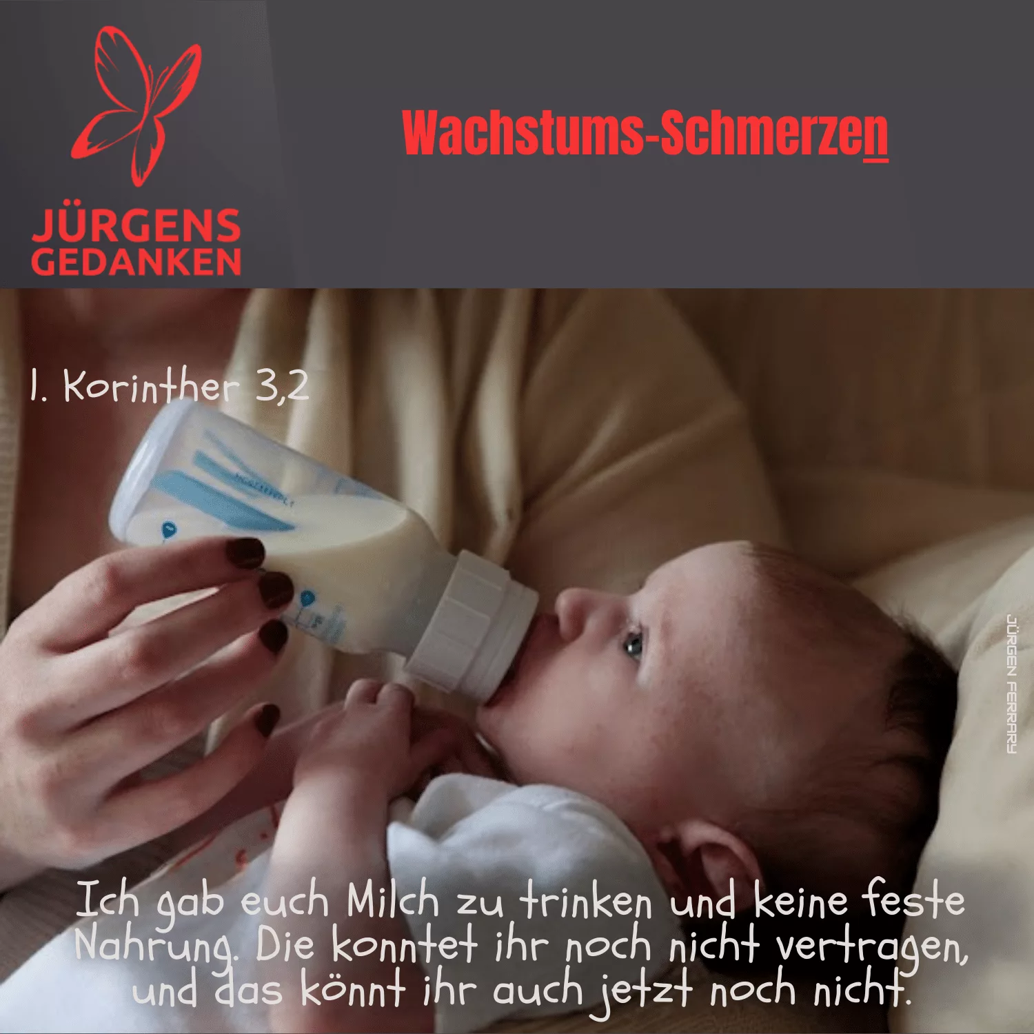 Baby erhält eine Milchflasche