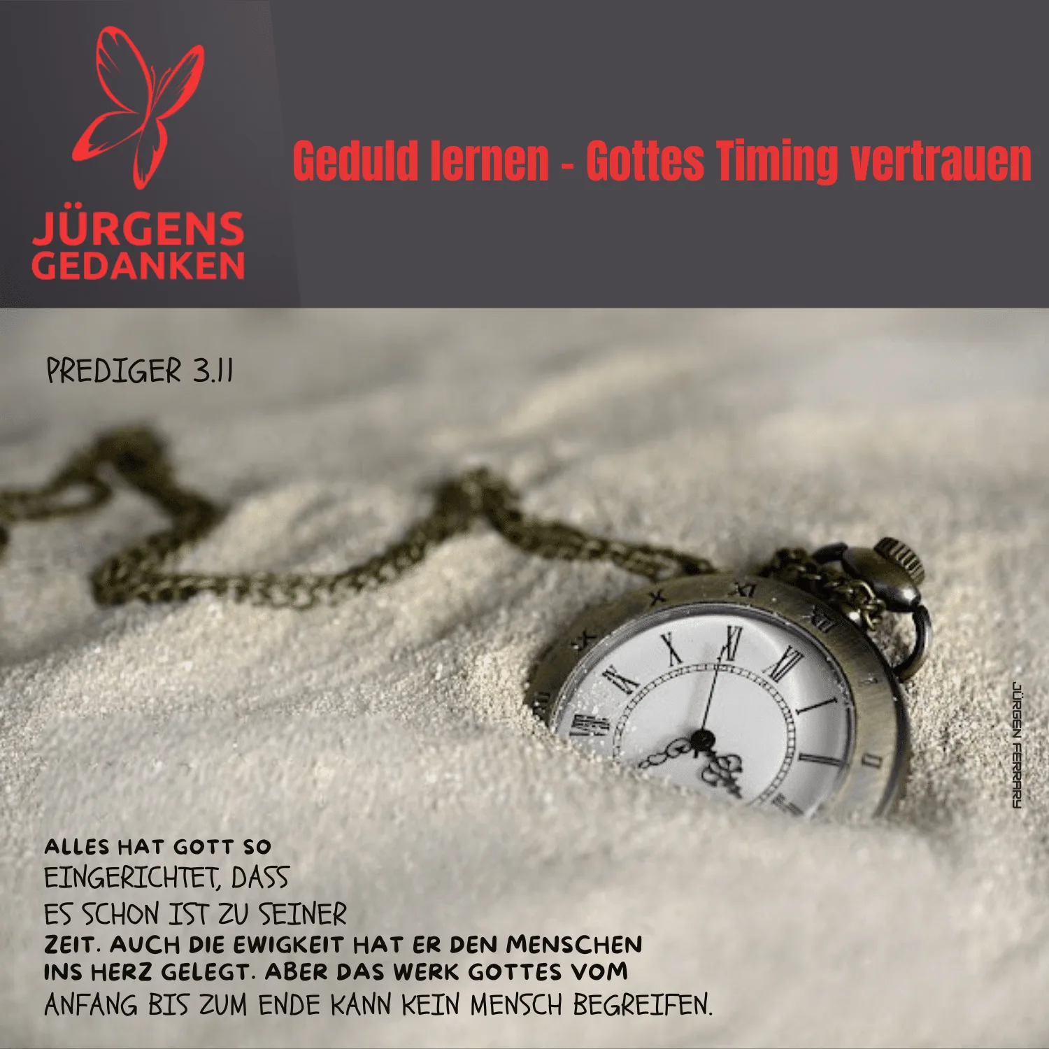 Taschenuhr im Sand