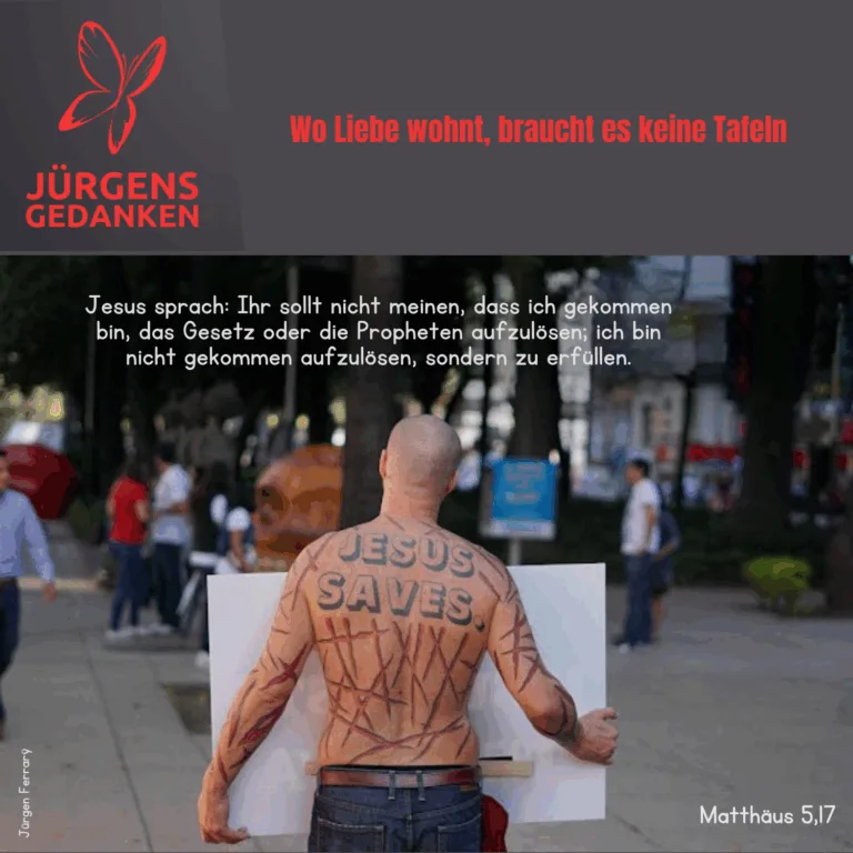 Mann mit Plakat