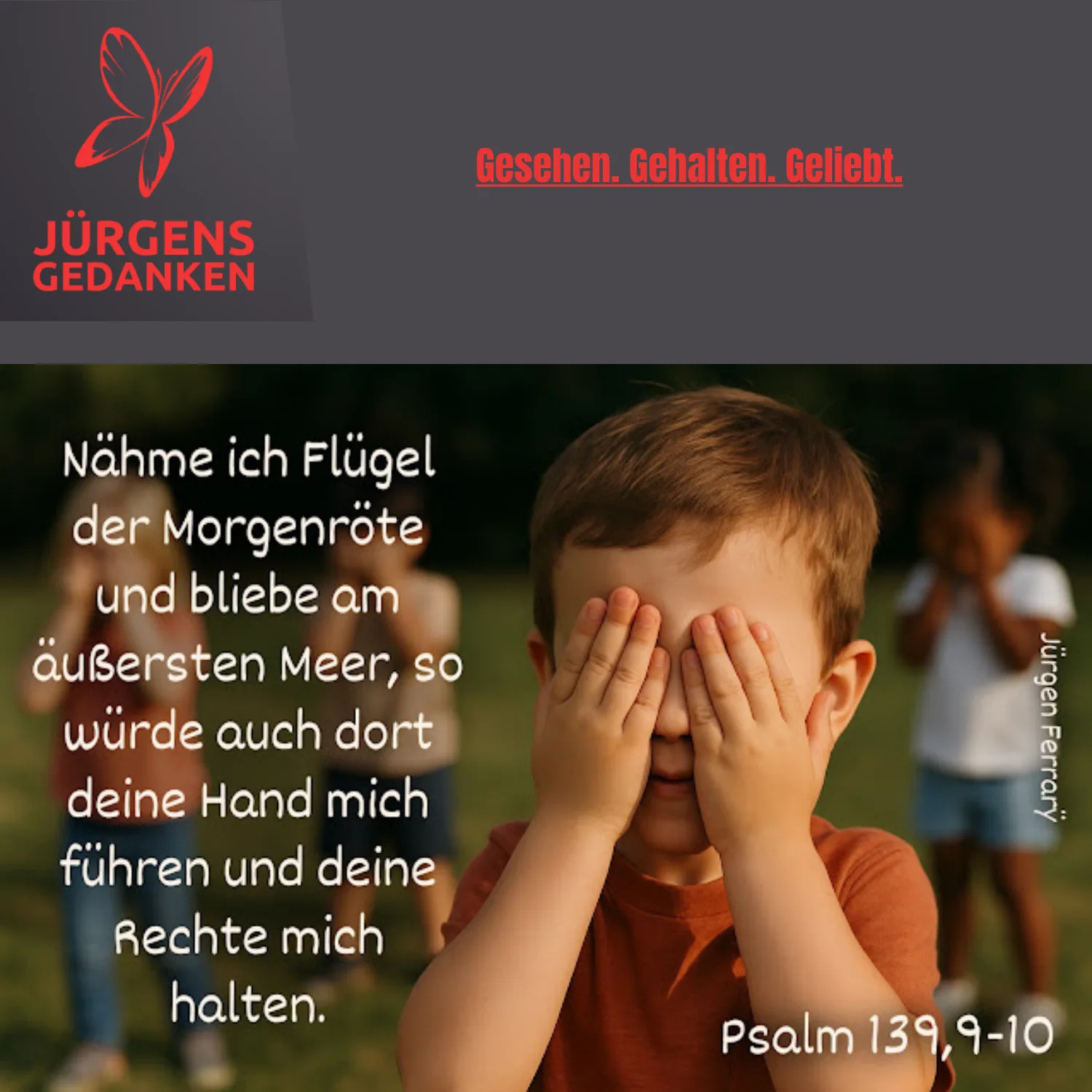Junge mit Hände vor den Augen