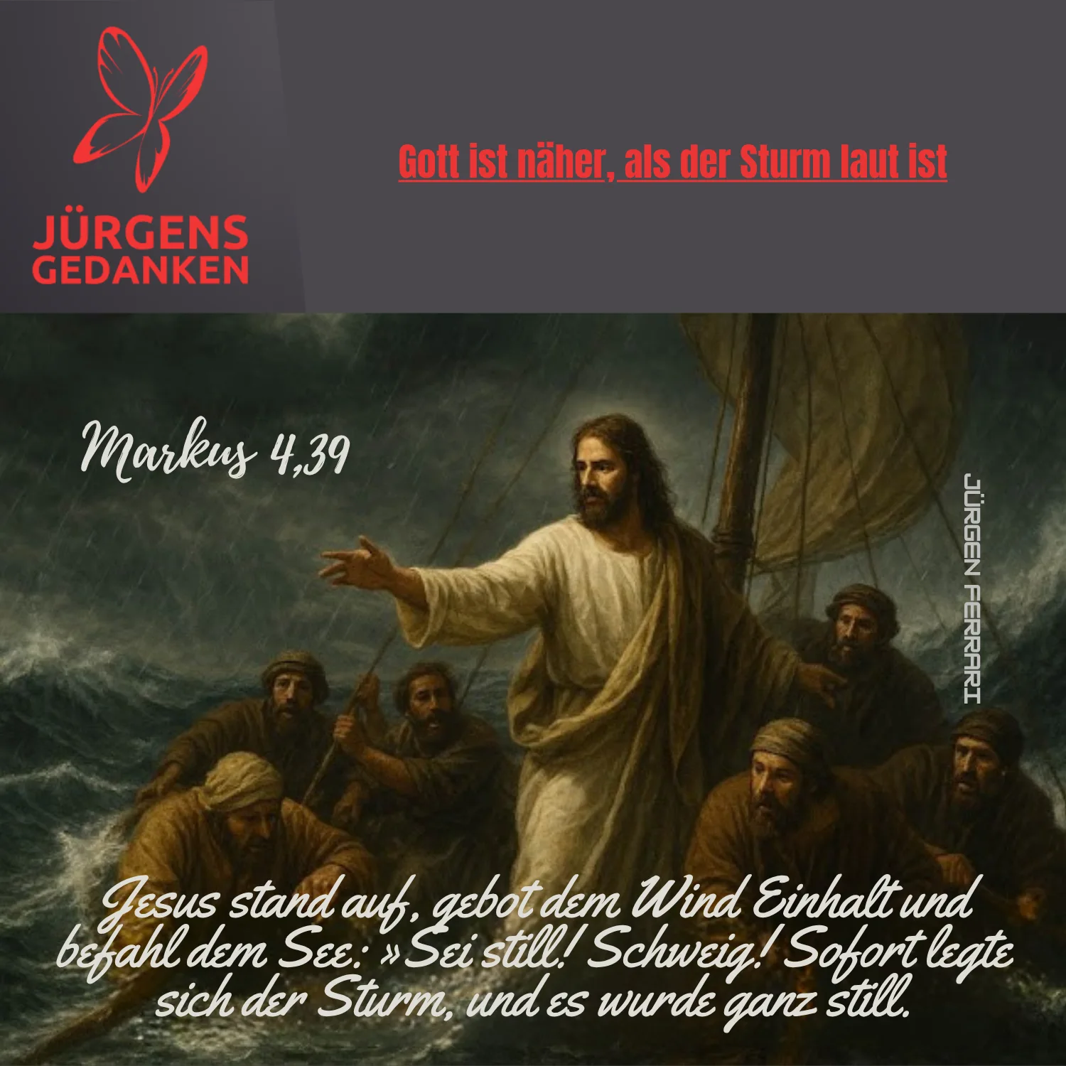 Jesus auf dem Meer bei Sturm