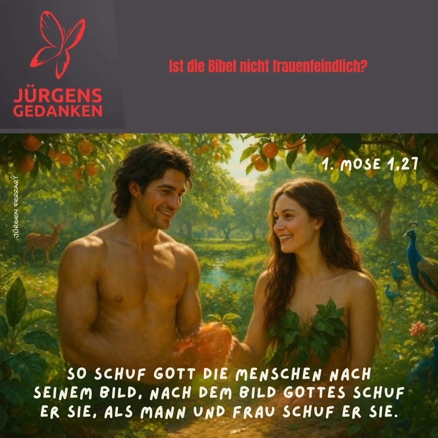Mann und Frau im Paradies