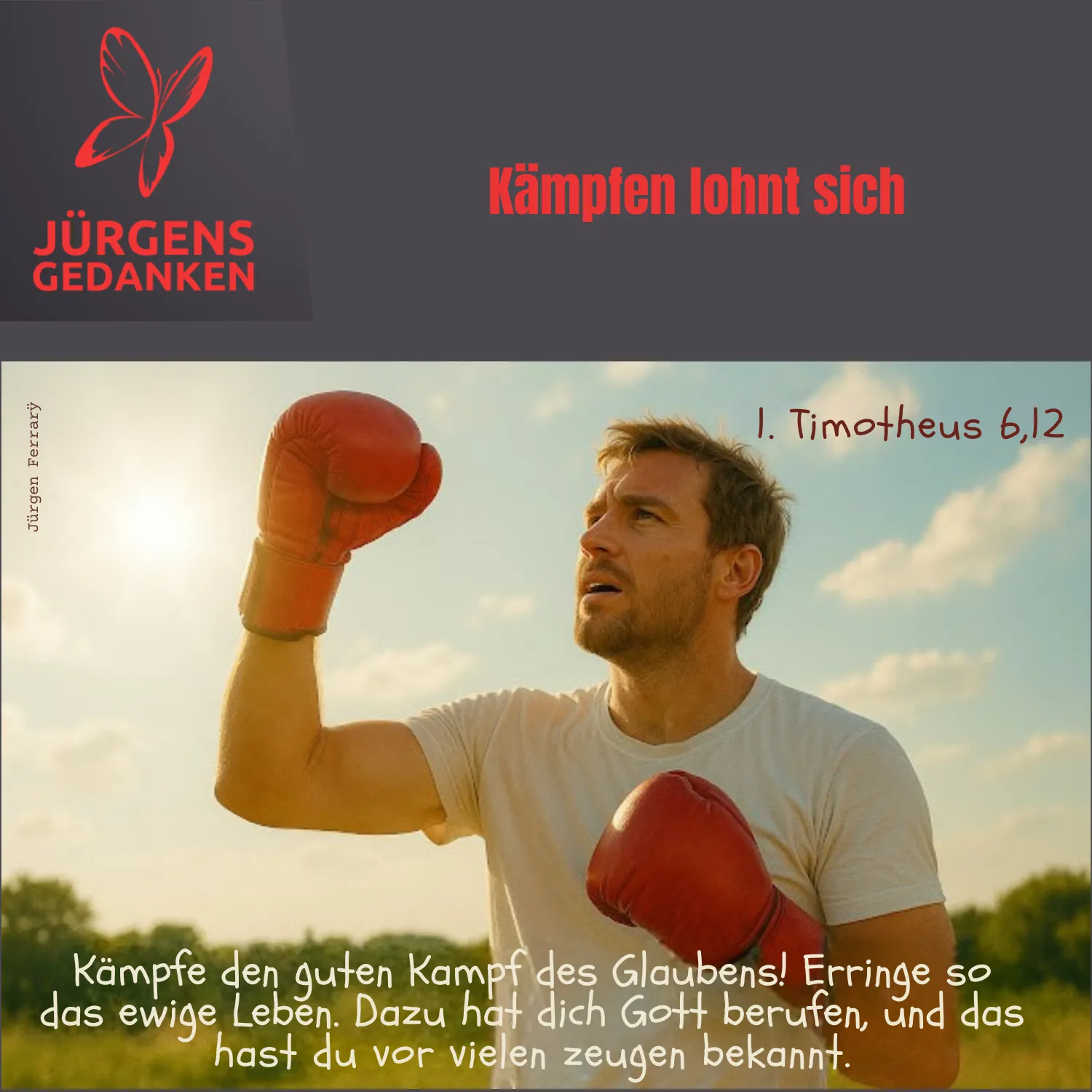 Mann mit Boxerhandschuhen