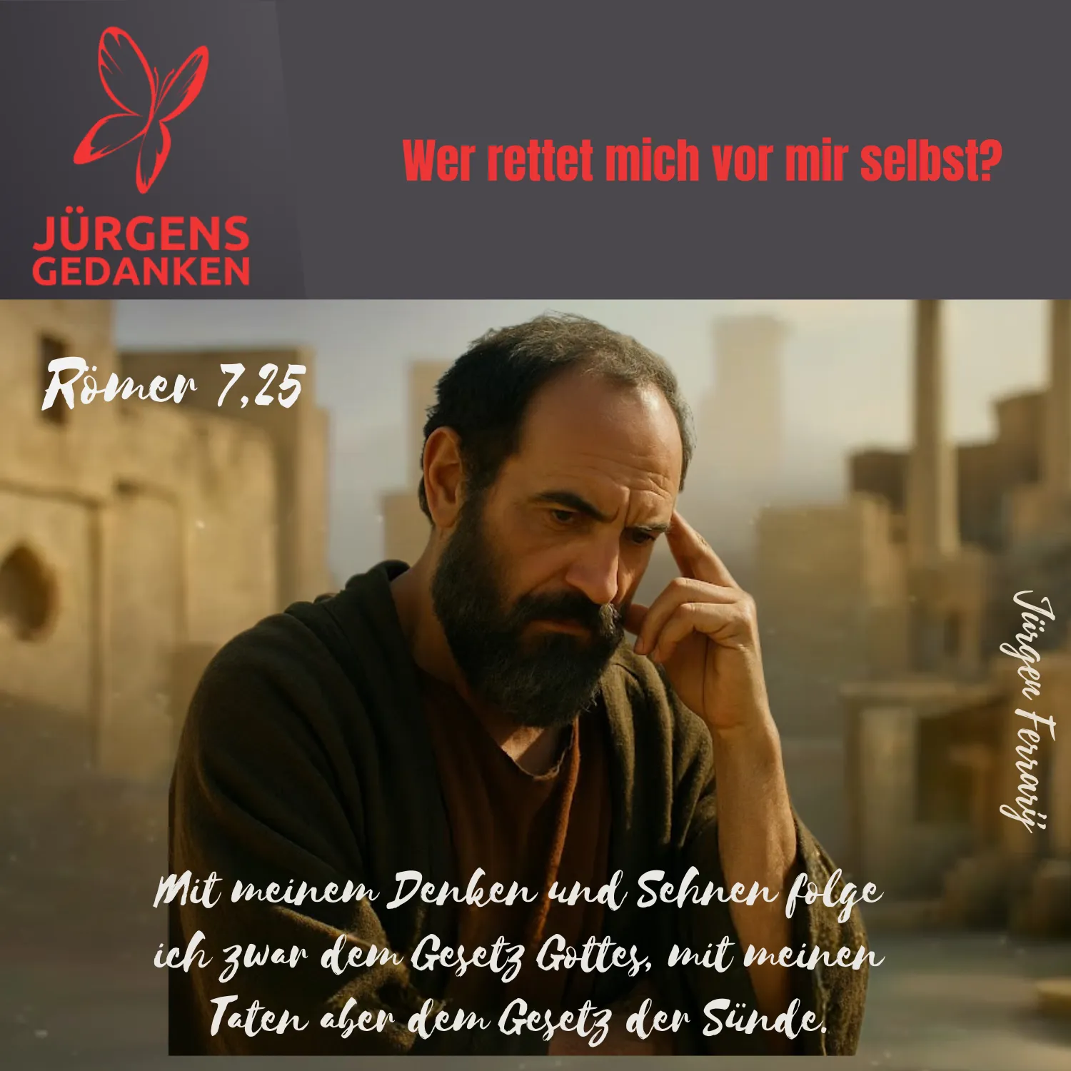 Mann schaut sehr nachdenklich