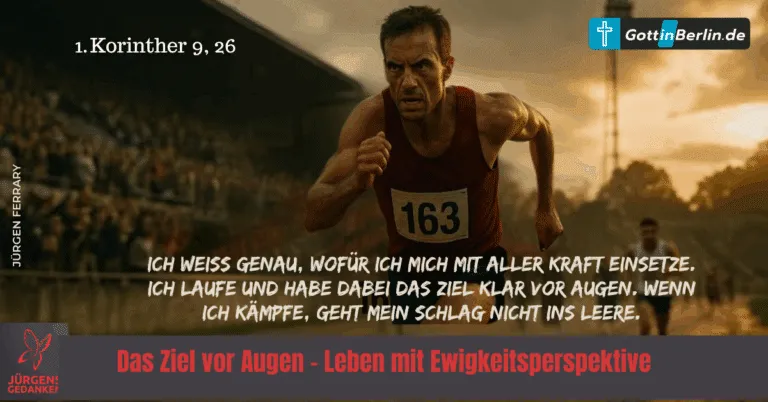 Ein Läufer hat das Ziel vor Augen
