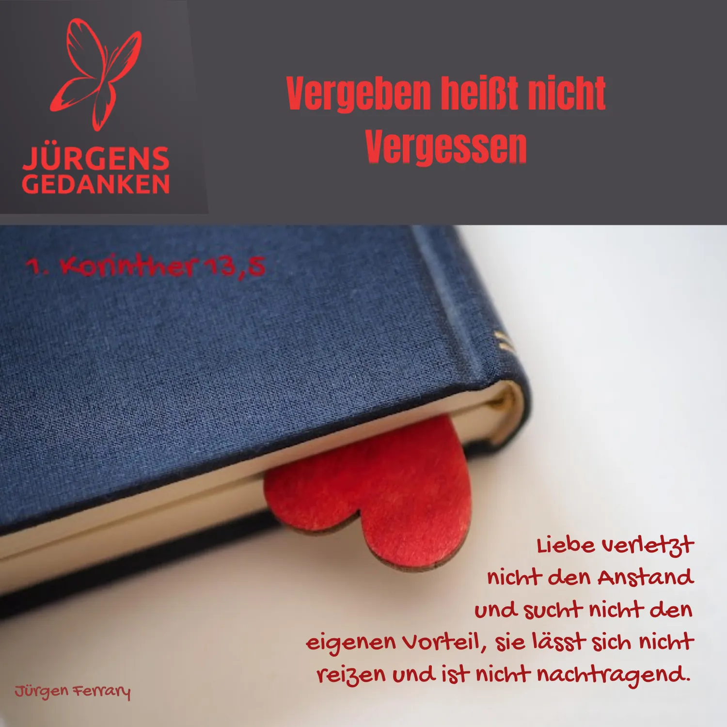Herz als Lesezeichen in der Bibel