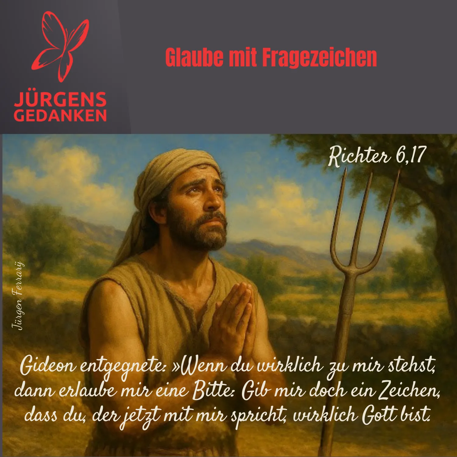 Gideon betet zu Gott