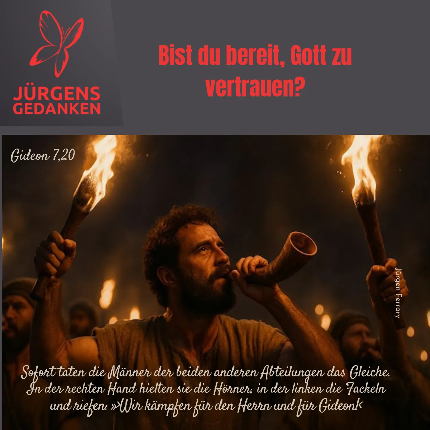 Gideon mit Fackeln und Horn