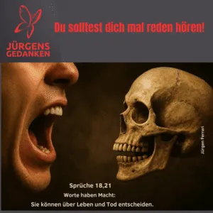 sprechender Mund und Totenkopf
