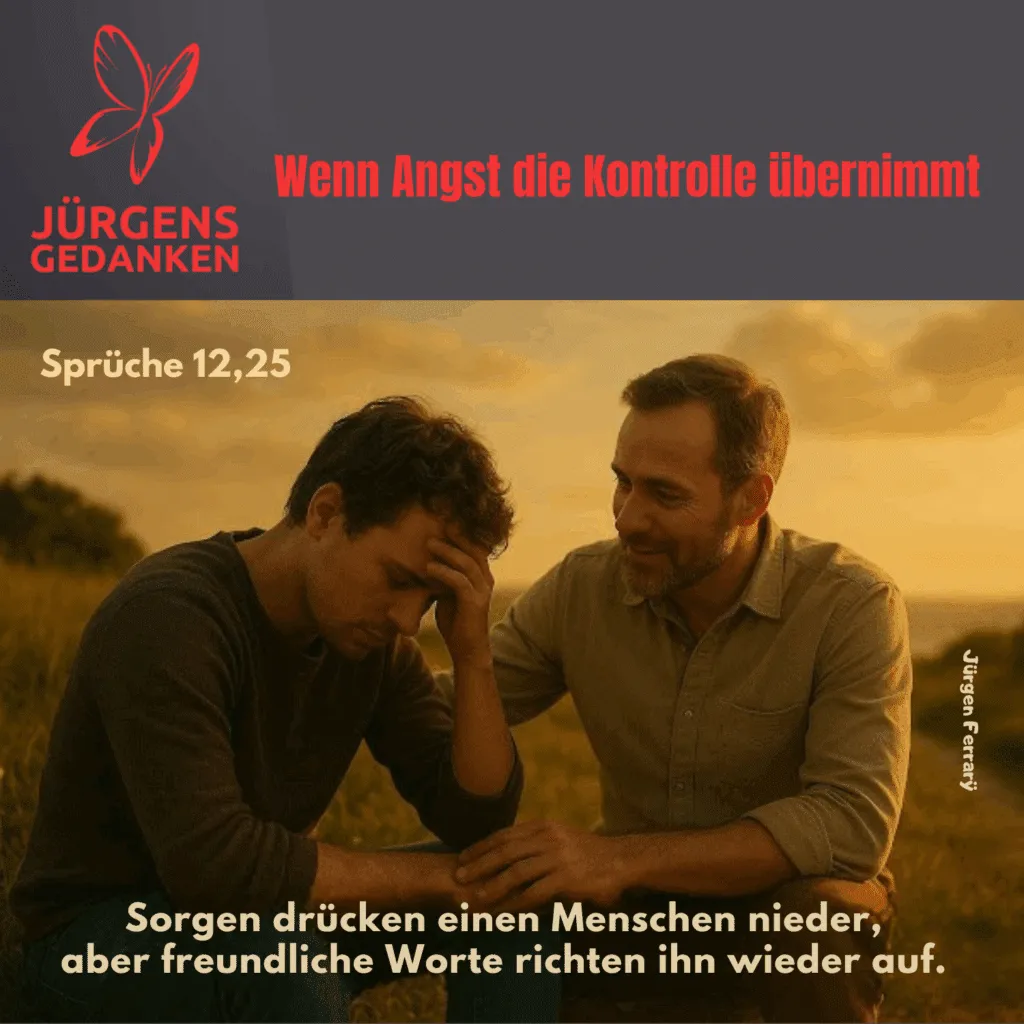 Ein Mann spricht dem anderen Mut zu