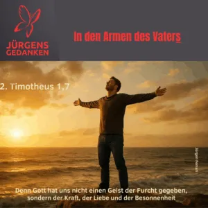 Mann mit ausgestreckten Armen am Wasser