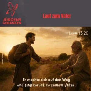 Vater und Sohn begrüßen sich