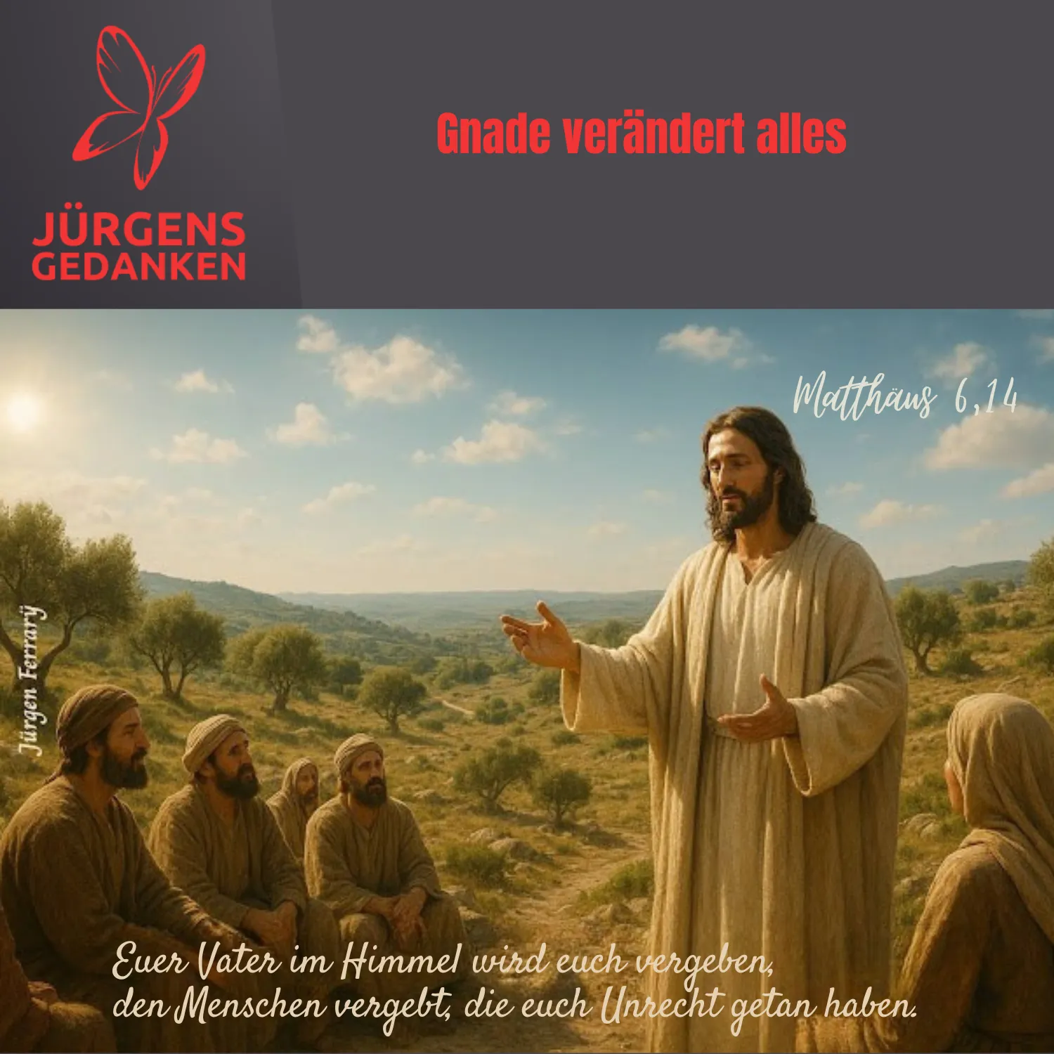 Jesus predigt zu seinen Nachfolgern