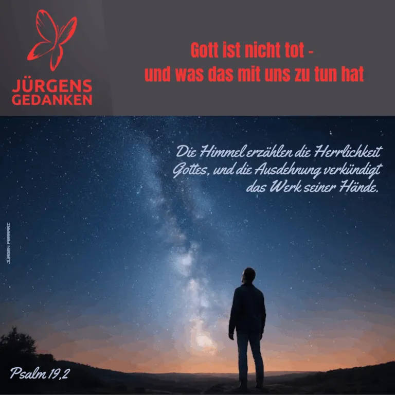 Mann betrachtet den Sternenhimmel
