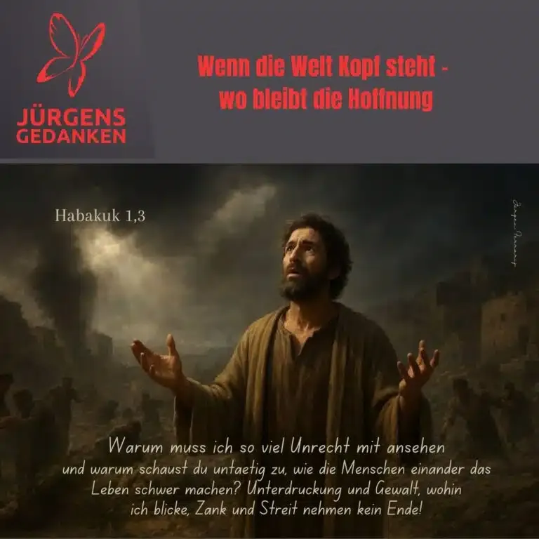 Mann betet zu Gott