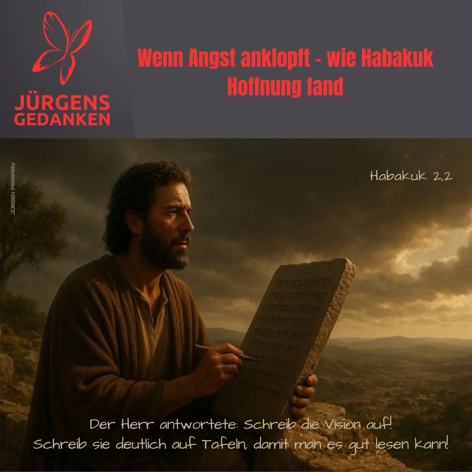Mann mit Steinfafel