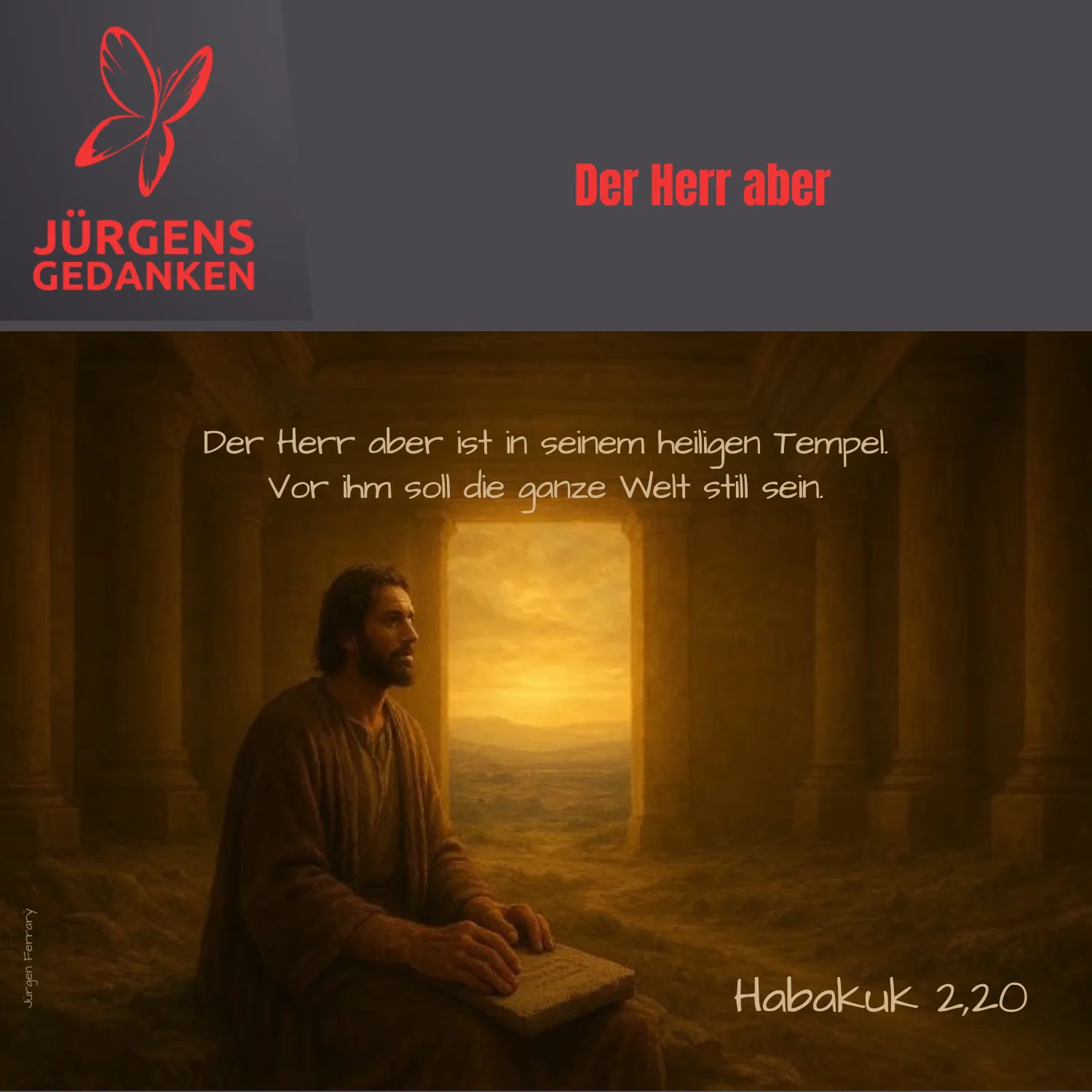 Ein Mann sitzt im Tempel