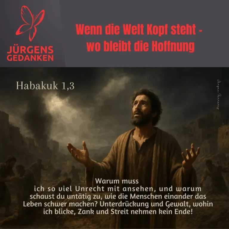 Ein Mann steht unter dem düstren Himmel