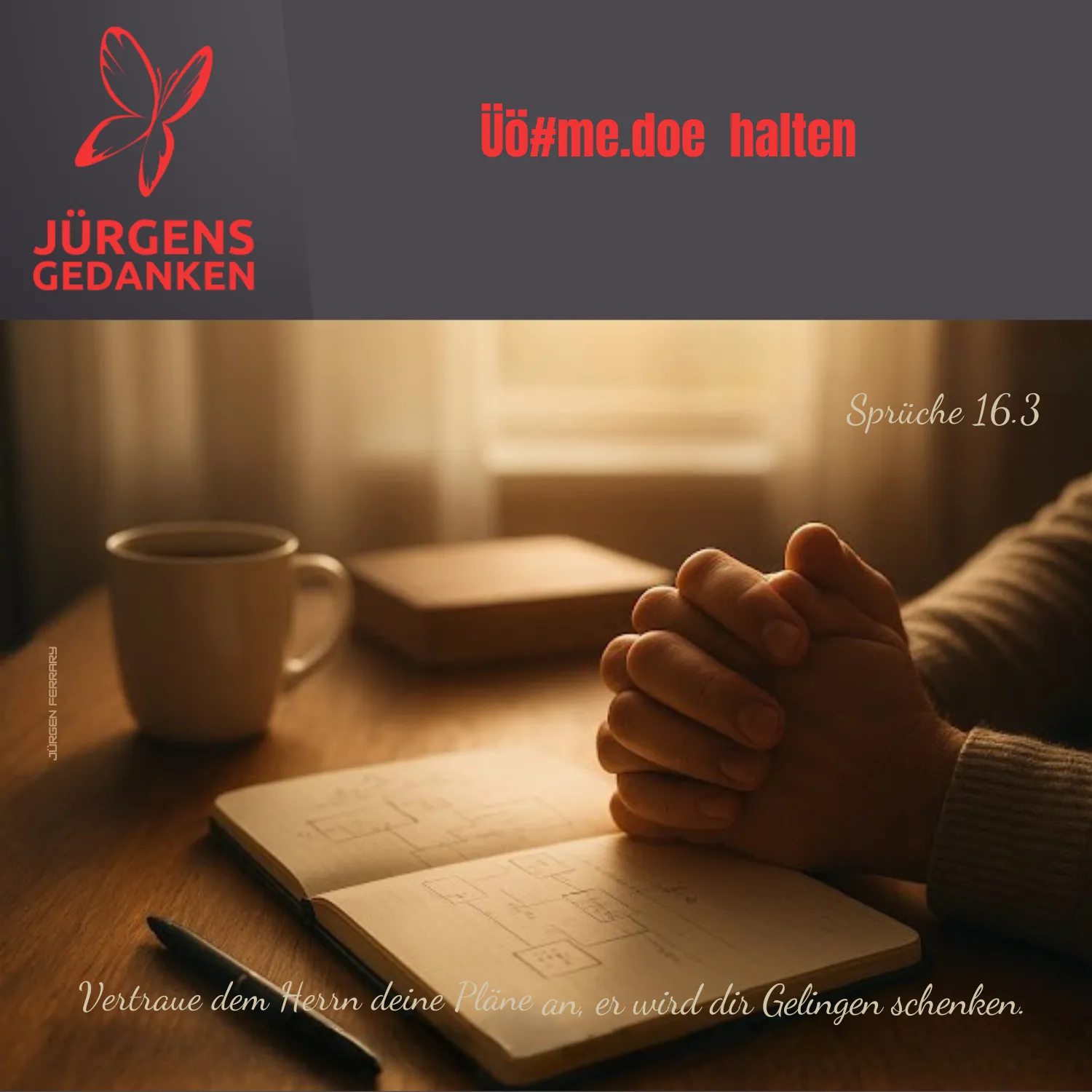 Gebet am Schreibtisch