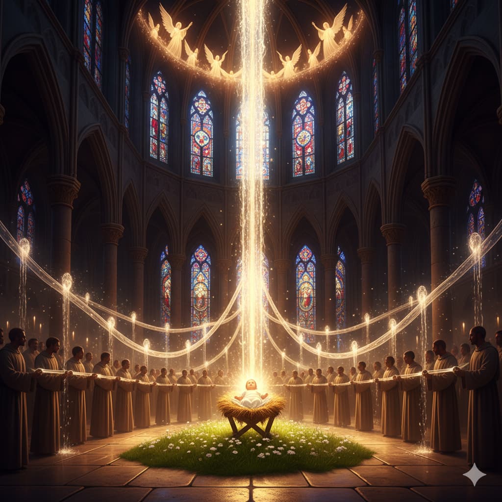 In mitten einer Kirche loben und preisen die Menschen Gott