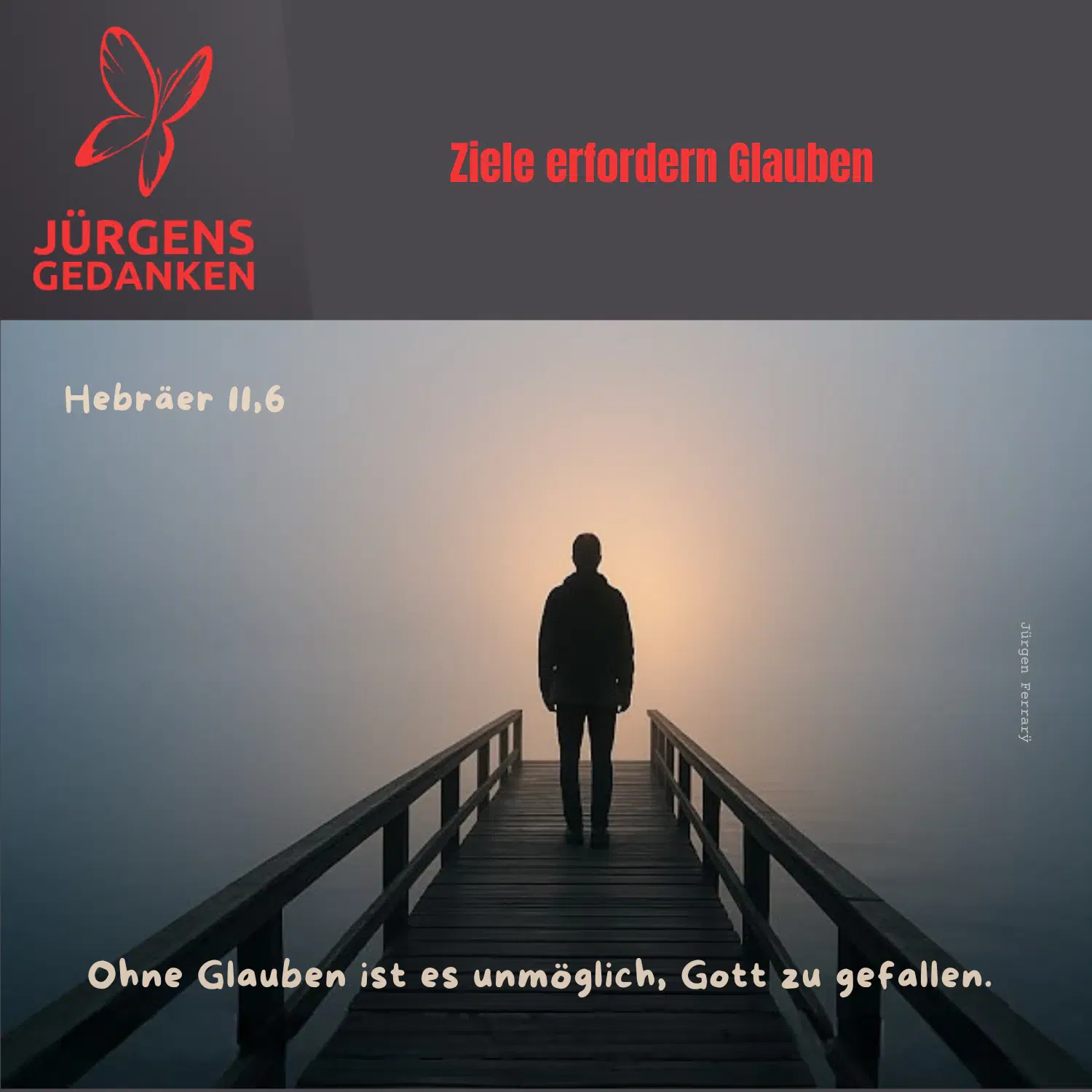 Mann steht auf einer Brücke