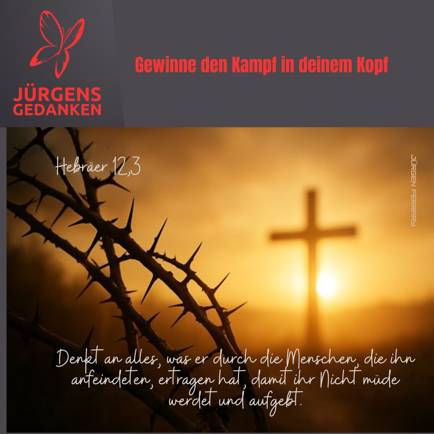 Die Sonne Scheint hinter dem Kreuz und Dornen