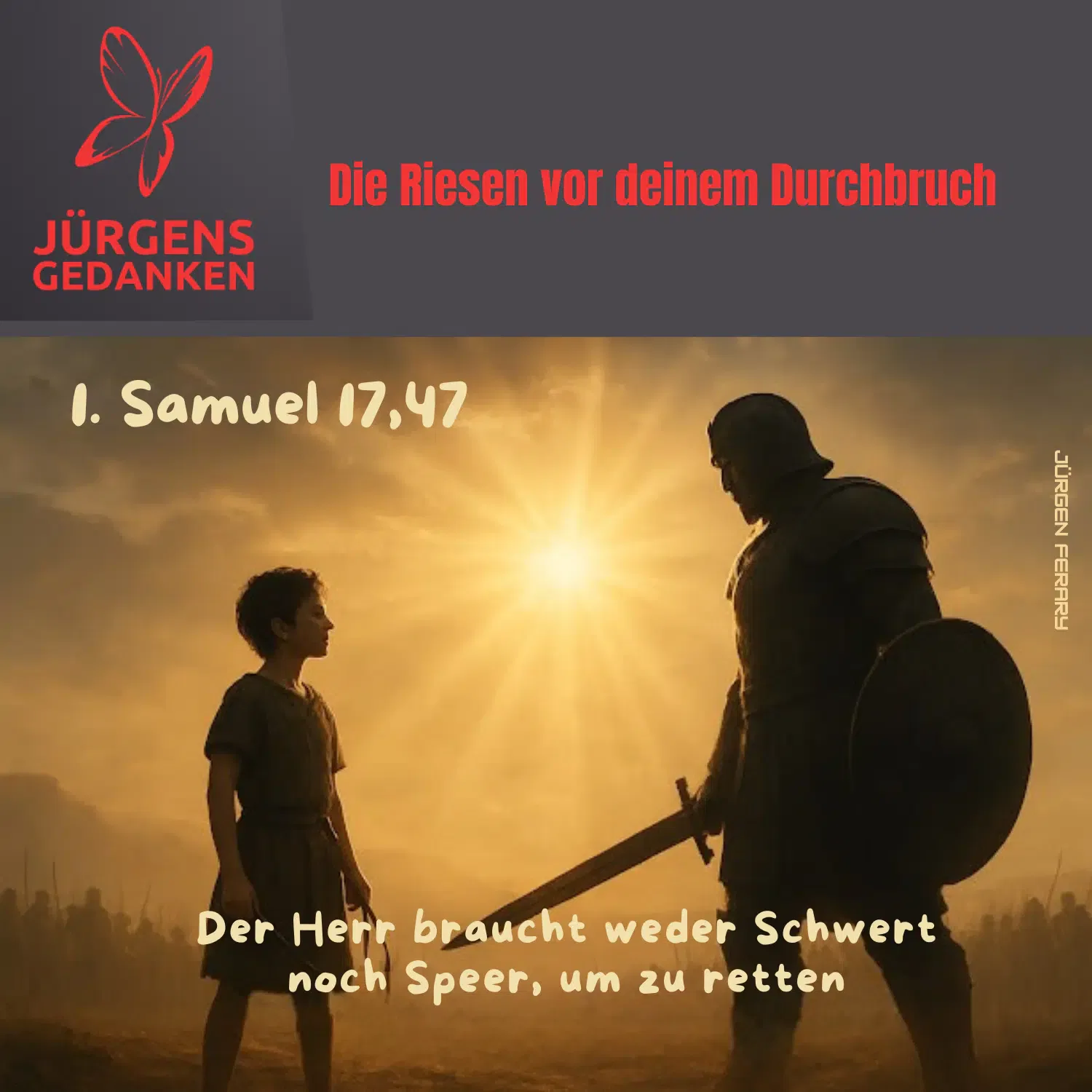 David und Goliath im Kampf
