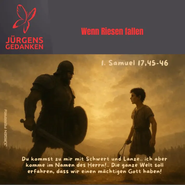 Riese Goliath und David kämpfen