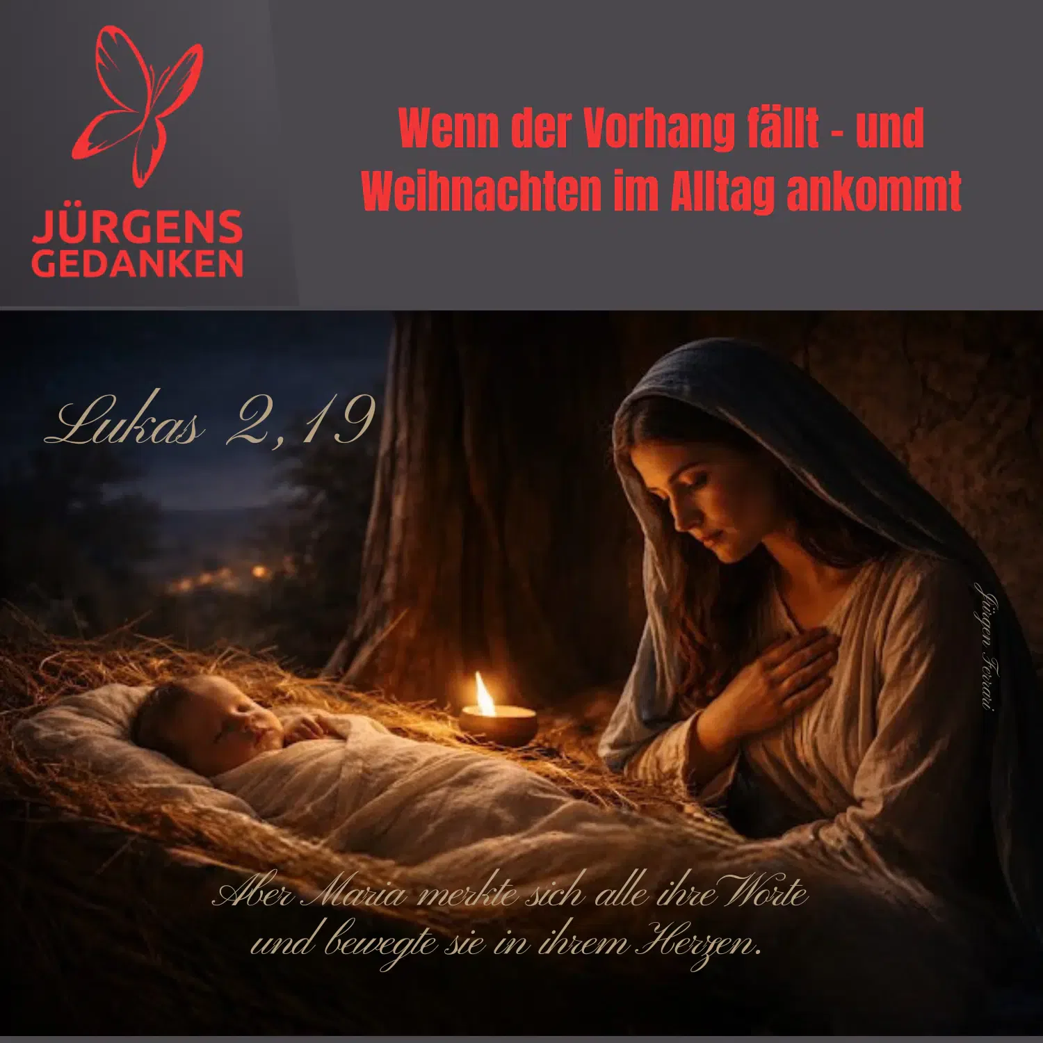 Maria betrachtet Jesus