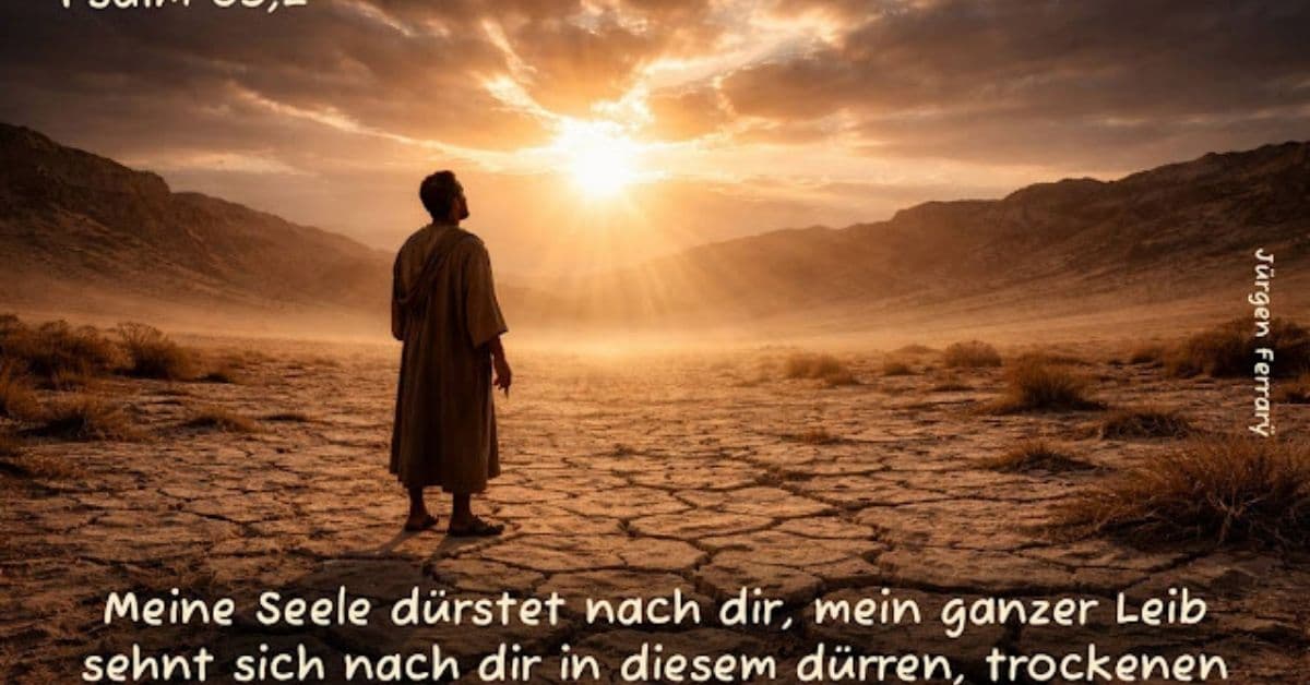 Mann schaut in die Sonne