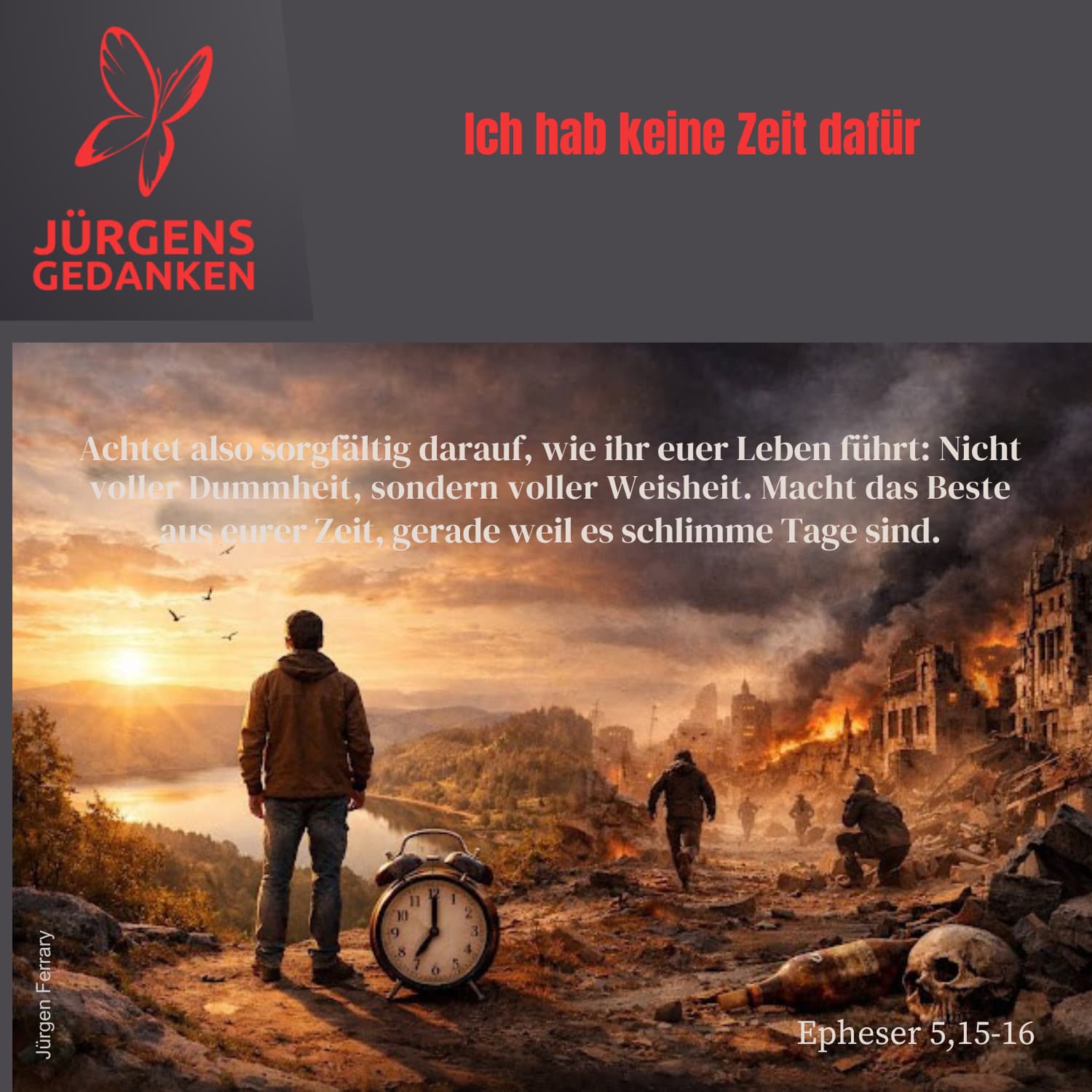 Mann schaut auf den See