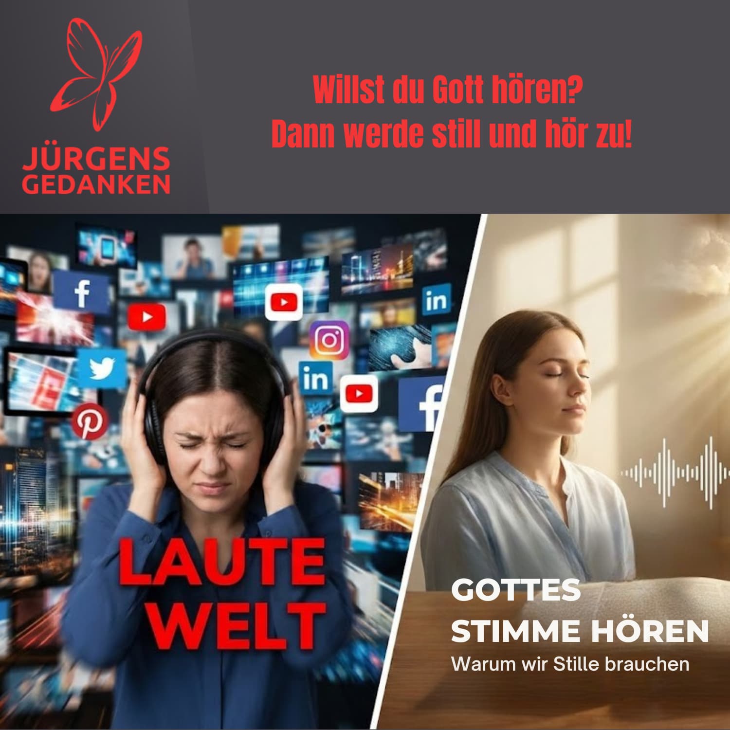 Eine Frau erschlägt der Krach, die andere genießt die Stille