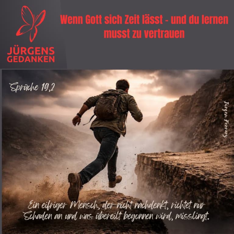 Mann rennt in den Bergen