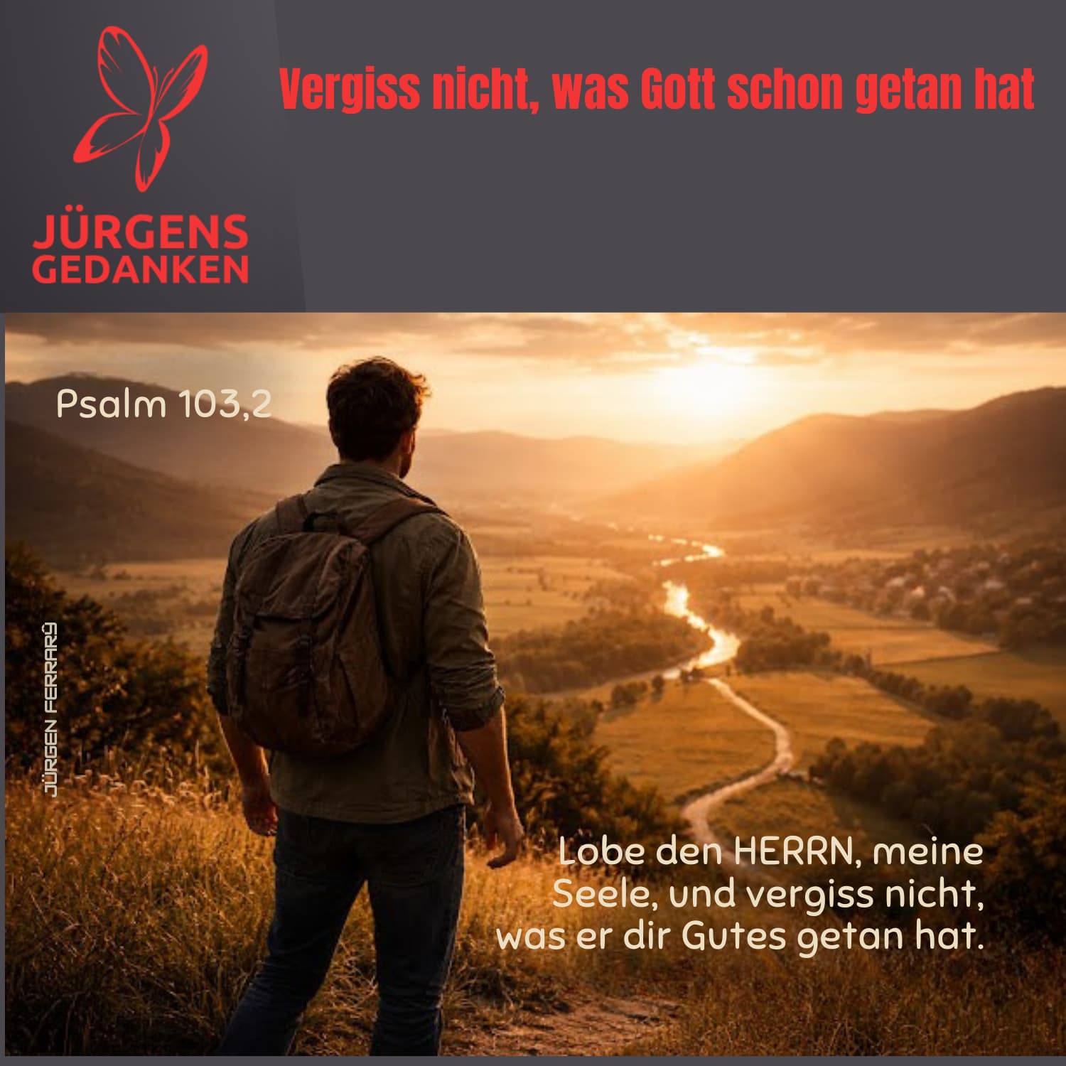 Wanderer betrachtet die Landschaft