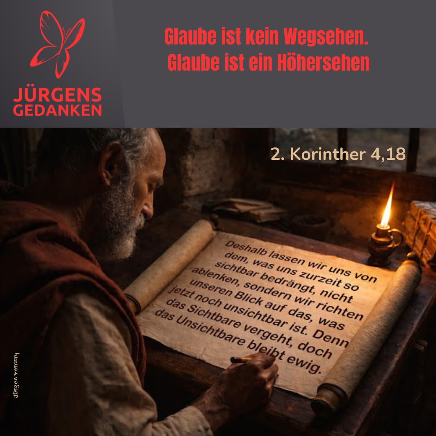 Mann schreibt in einer Schriftrolle
