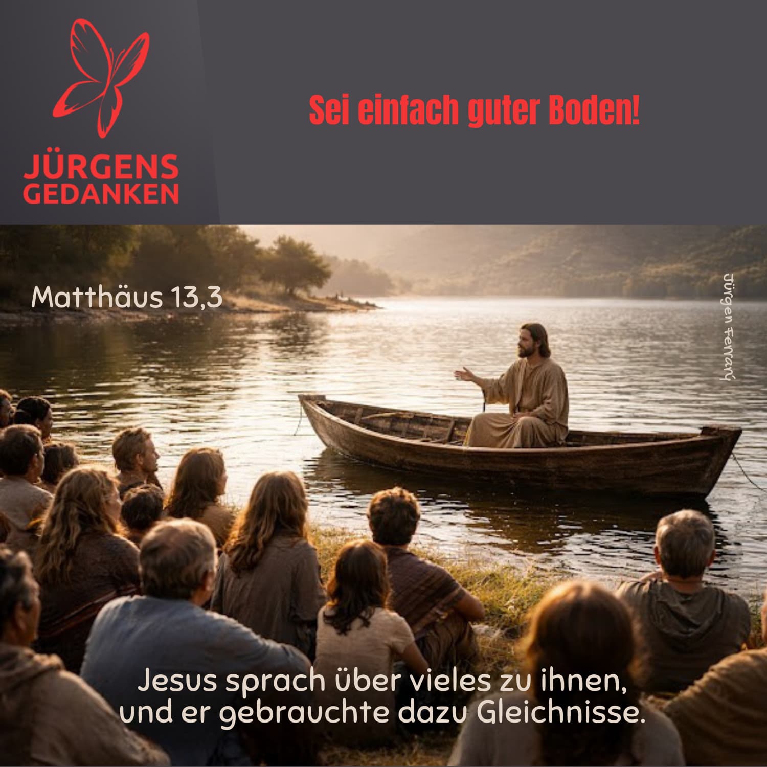 Jesus im Boot auf dem See