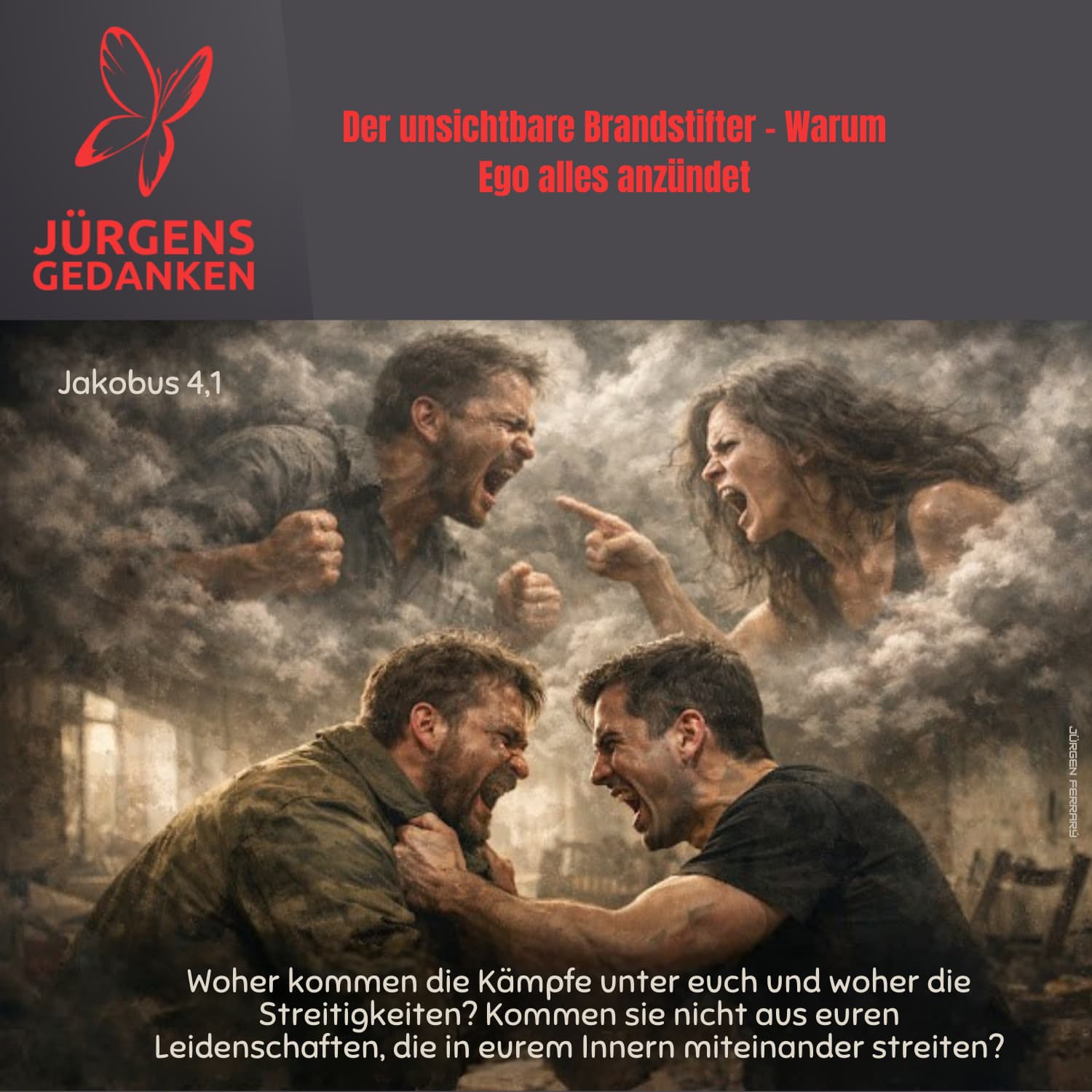Vier Personen streiten sich