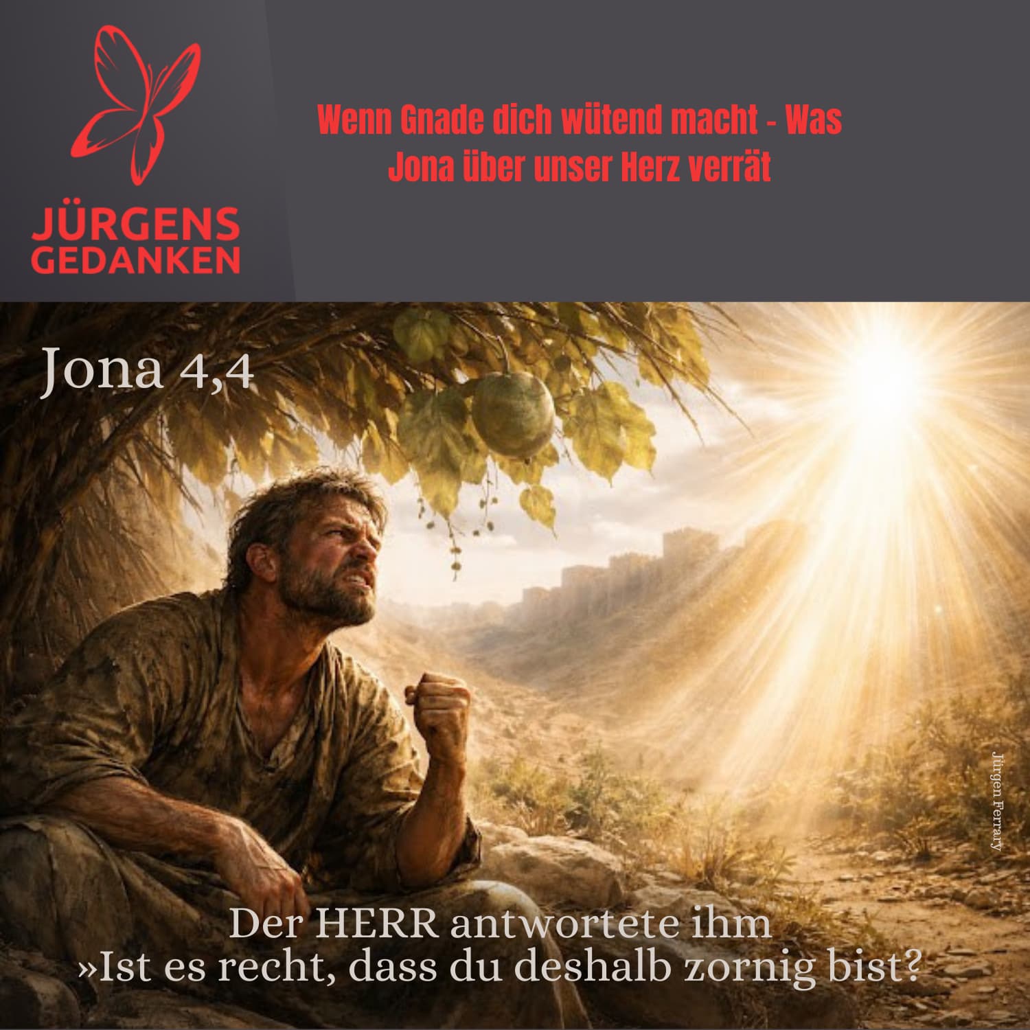 Mann wütend zu Gott