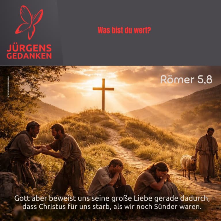 Trauernde Menschen vorm Kreuz
