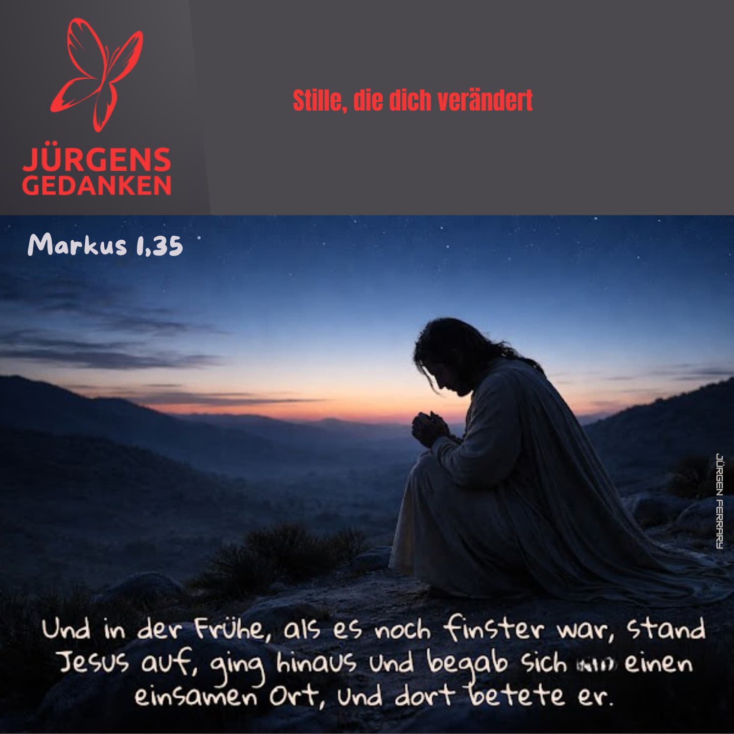 Jesus betet am Morgen