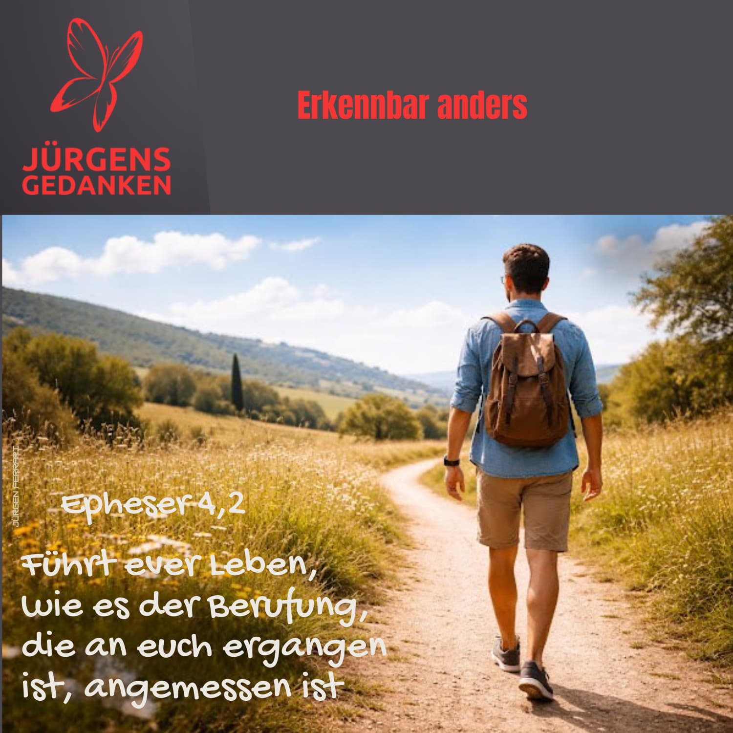 Wanderer mit Rucksack