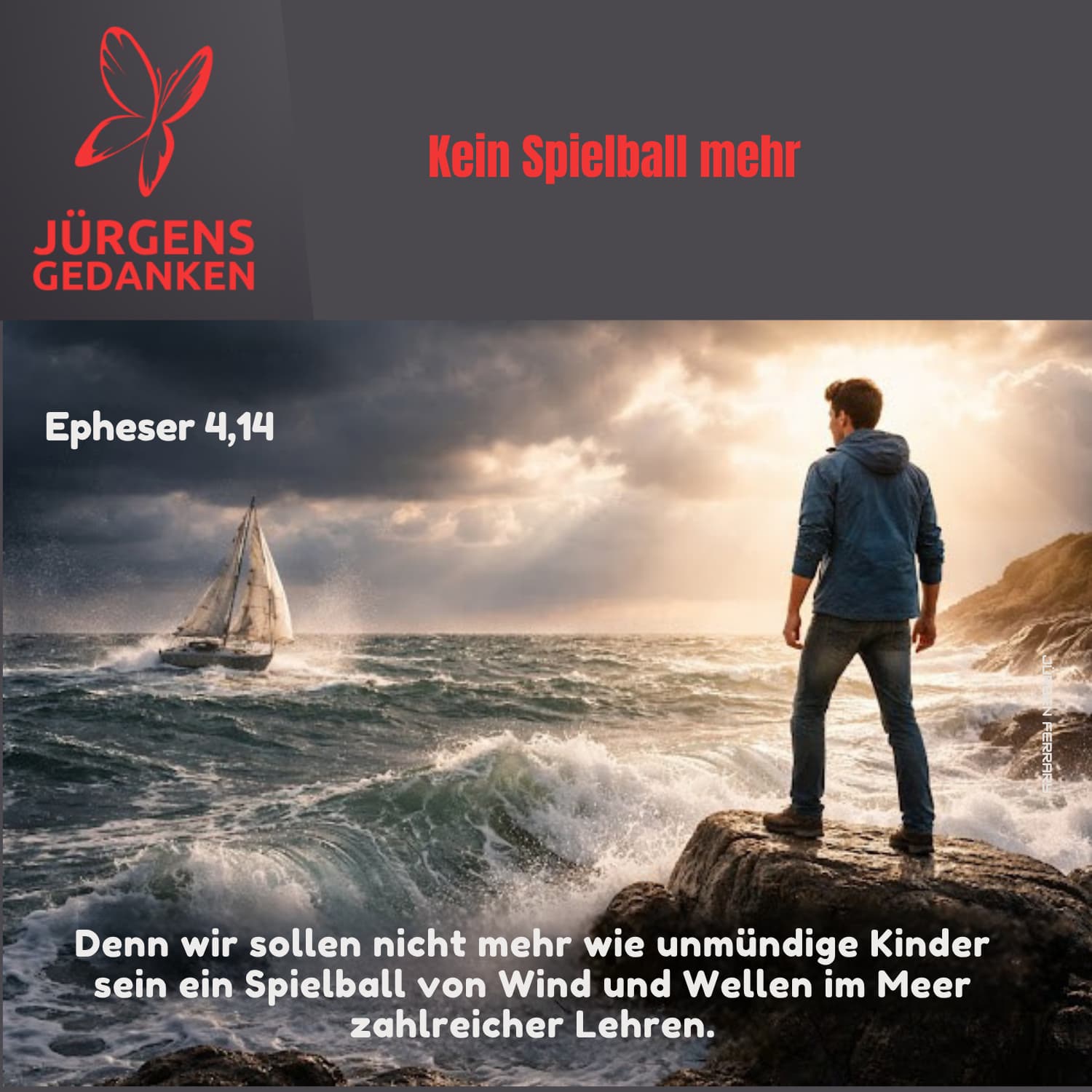 Segelboot auf reißenden Meer