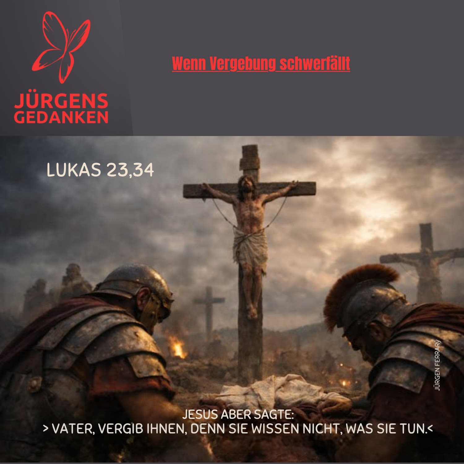 Soldaten neigen sich vorm Kreuz