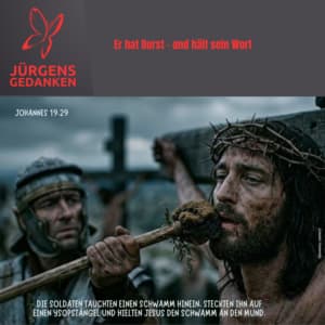 Ein Soldat hält Jesus den Essigschwamm hin