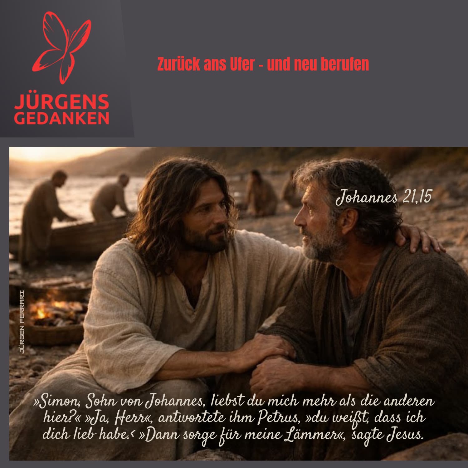 Jesus mit Petrus am Ufer