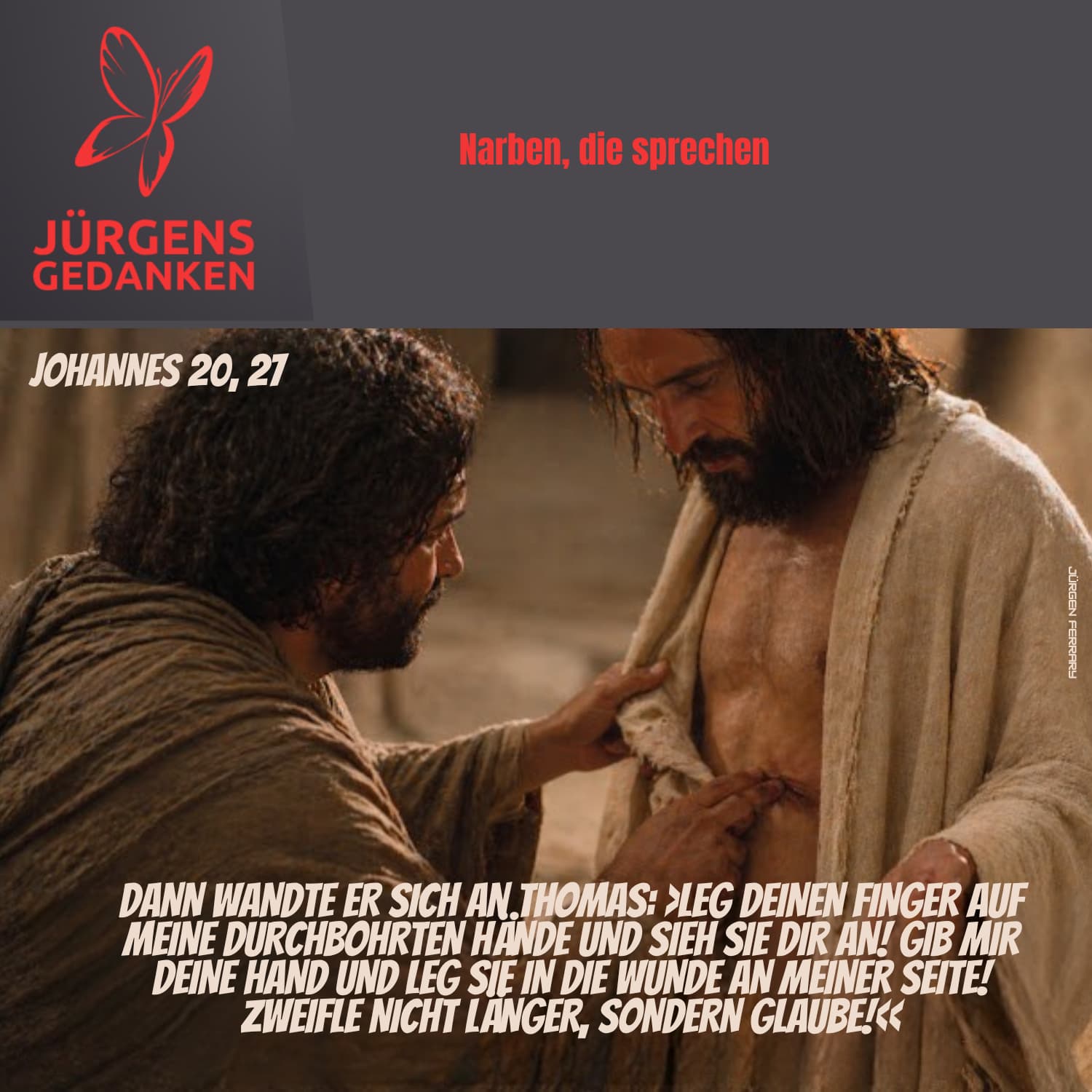 Thomas berührt die Narben von Jesus