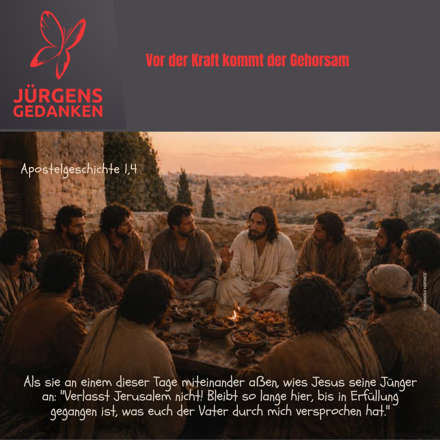 Jesus mit den Jüngern auf der Terrasse