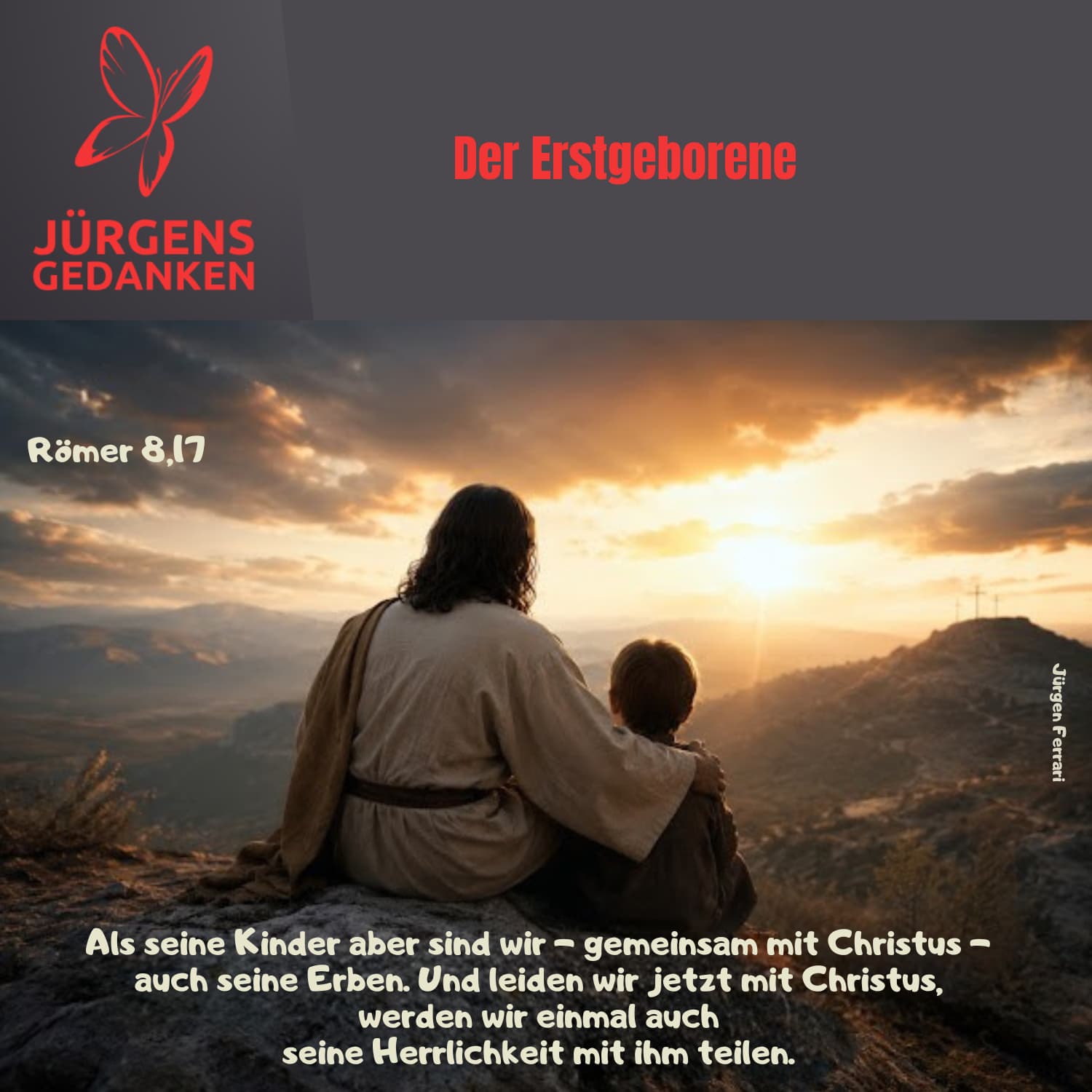 Vater und Sohn betrachtem die Sonne