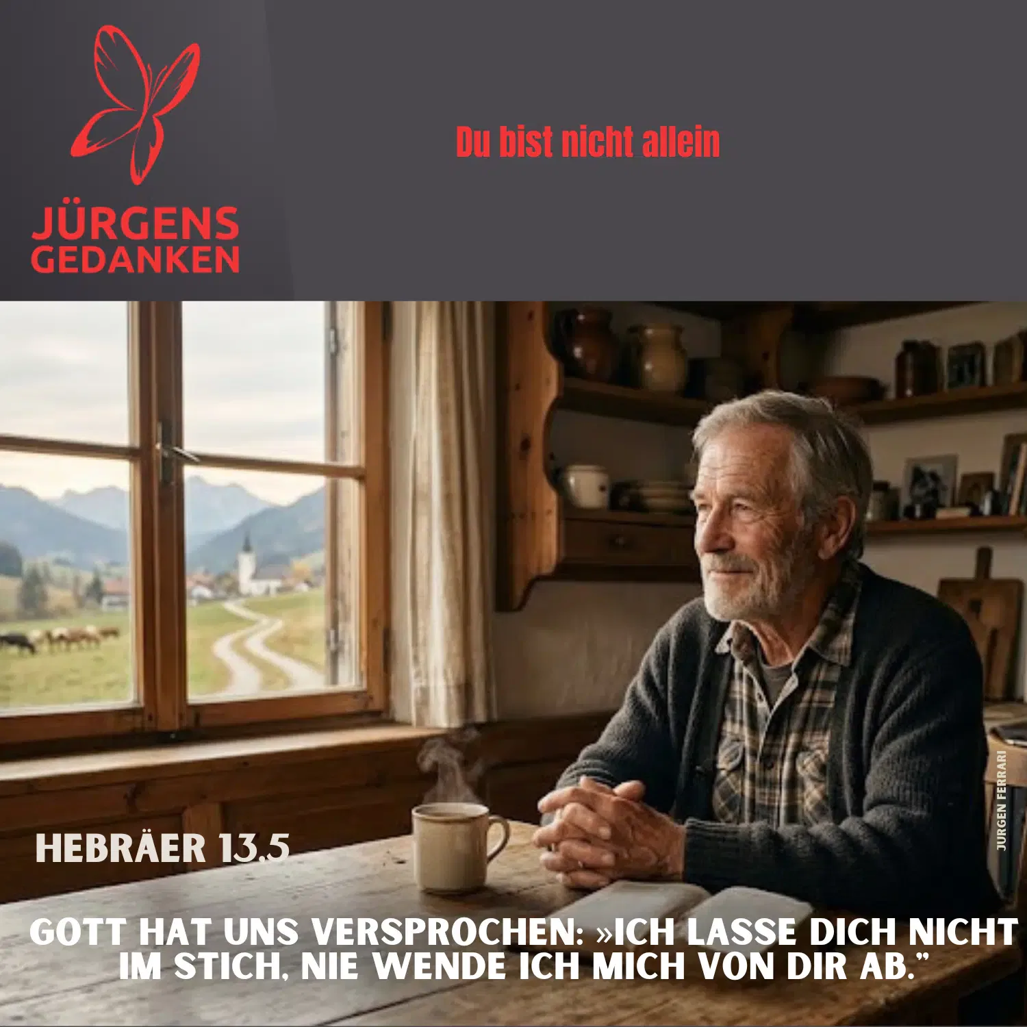 Mann sitzt am Fenster