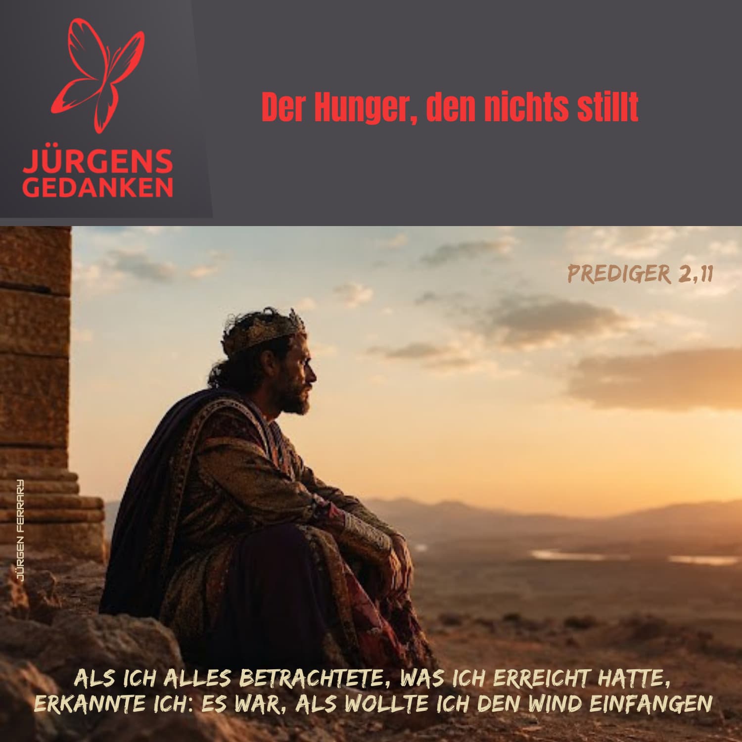 Ein König schaut in die Ferne